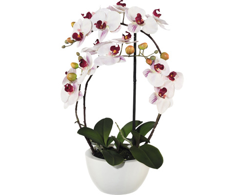 Umelá kvetina orchidea phalaenopsis 3D-tlač v keramickom kvetináči 52 cm ružová Real touch