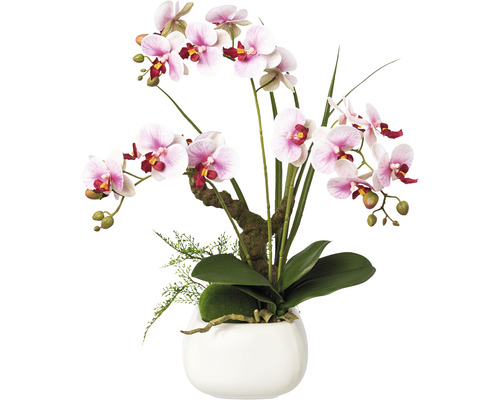 Umelá orchidea phalaenopsis v keramickom kvetináči 46 cm lila Real Touch