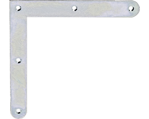 Spojovací uholník rohový so zaoblenými rohmi 150x150x20 mm galvanicky pozinkovaný Rohový spojovník z kovu s otvormi na upevnenie