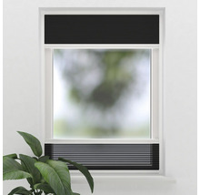 Okno s čiernou skladanou žalúziou