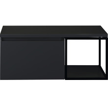 Čierna skrinka pod umývadlo so zásuvkou a úložným priestorom