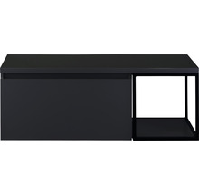 Čierna skrinka pod umývadlo so zásuvkou a policou