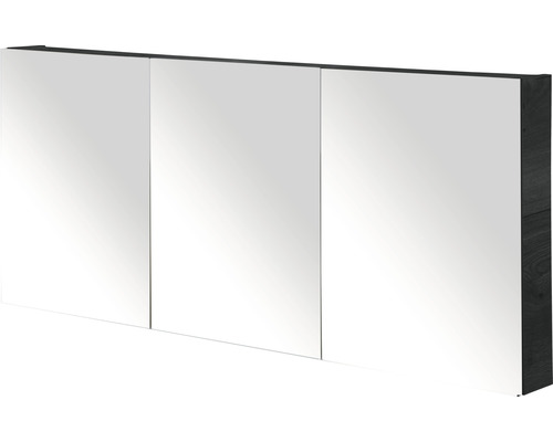 Zrkadlová skrinka Sanox Bloxx 160 x 13 x 65 cm black oak s 3 dvierkami