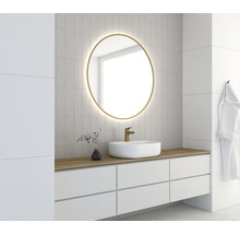 LED guľaté zrkadlo do kúpeľne Mirro 60 cm zlaté-thumb-3