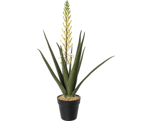 Umelá aloe s kvetom v kvetináči 65 cm