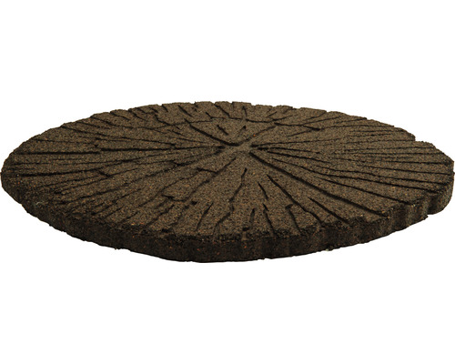 Okrúhly nášľapný kameň z gumového granulátu so vzorom rezu stromu