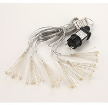 LED svetelná reťaz s lúčovitým dizajnom a sieťovou zástrčkou