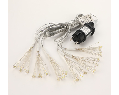 LED svetelná reťaz s lúčovitým dizajnom a sieťovou zástrčkou