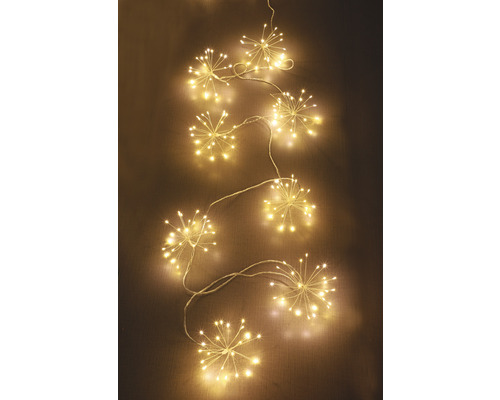 Svetelná reťaz s teplými bielymi LED svetlami v tvare hviezdy