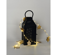 Dekoratívna lampa so svetelnou reťazou a drevenými hviezdami