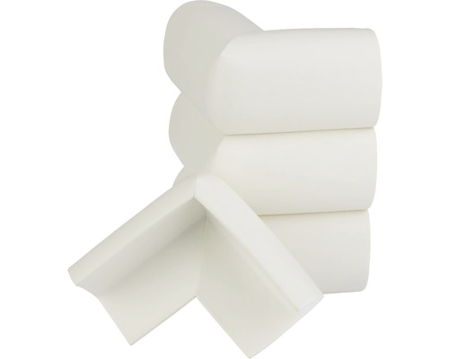 Ochrana rohu 55x55x35 mm, samolepiaca, biela, 4 ks Penová ochrana hrán pre bábätká a deti