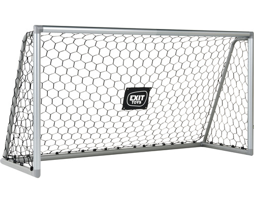 Futbalová bránka so sieťou a strieborným rámom