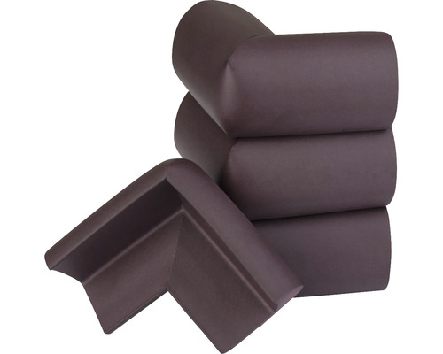Ochrana rohu 55x55x35 mm, samolepiaca, hnedá, 4 ks Rohové chrániče z peny, ochrana hrán nábytku pre dojčatá a deti