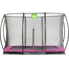 Obdĺžniková záhradná trampolína s bezpečnostnou sieťou a logom EXIT Toys