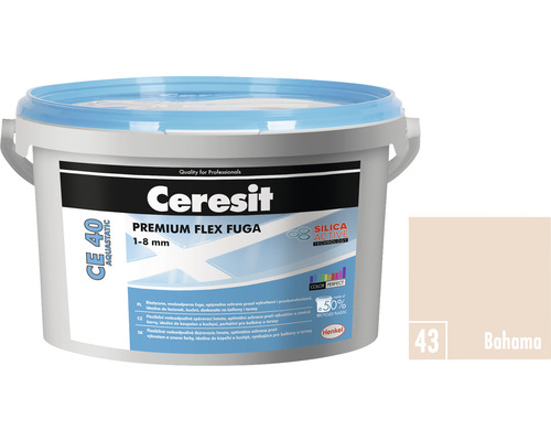 Škárovacia hmota CERESIT CE 40 Aquastatic 2 kg 43 bahama Ceresit Premium Flex Fuga CE 40 Aquastatic 1-8 mm vo vedre