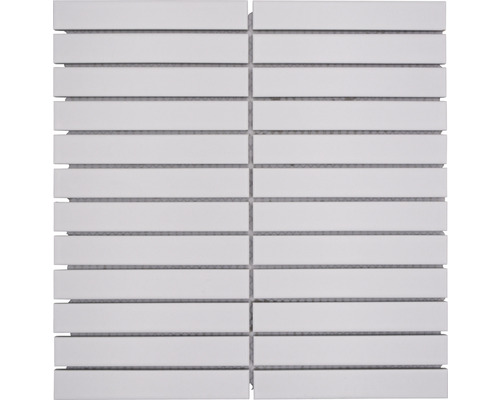 Keramická mozaika CG ST 220 prúžky uni biela matná 29,6 x 30 cm Keramická mozaiková dlaždica so vzorom tyčiniek
