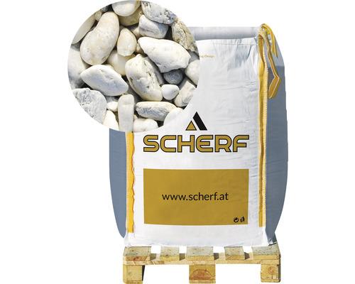 Štrk kremenný 16–32 mm pestrá biela big bag 1000 kg Big Bag s okrasným štrkom na palete