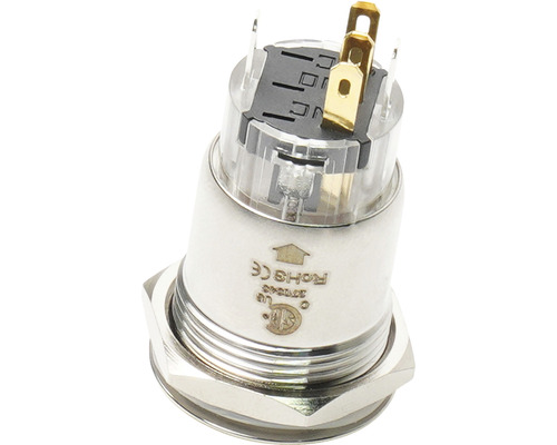 Kovový tlačidlový spínač s upevňovacou maticou