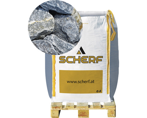 Kamenná drť mramorová 25–50 mm dunajská modrá big bag 1000 kg Big Bag s okrasnými kameňmi na palete