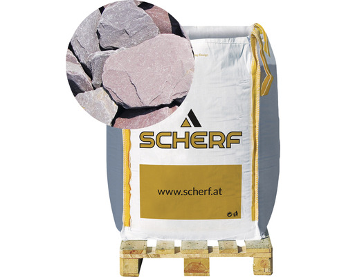 Okrasné kamene bridlicové 30–60 mm Provence big bag 1000 kg Big Bag s lomovým kameňom na palete, značka Scherf