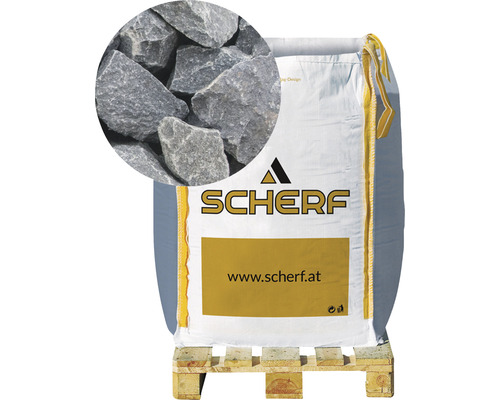 Kamenná drť čadičová 25–50 mm čierna big bag 1000 kg Big Bag s okrasným štrkom na drevenej palete
