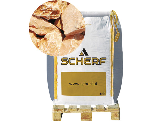 Kamenná drť mramorová veronská 25–50 mm červená big bag 1000 kg Logo Scherf, Big Bag okrasného štrku na palete