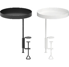 Dva upínacie stolíky s okrúhlymi doskami a skrutkovacou svorkou