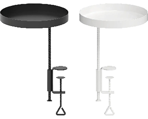 Dva upínacie stolíky s okrúhlymi doskami a skrutkovacou svorkou