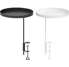 Dva upínacie stoly s okrúhlymi stolovými doskami a skrutkovou svorkou