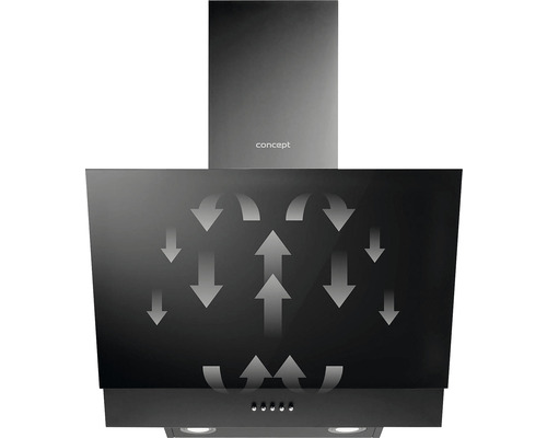 Odsávač pár s vyobrazením cirkulácie vzduchu