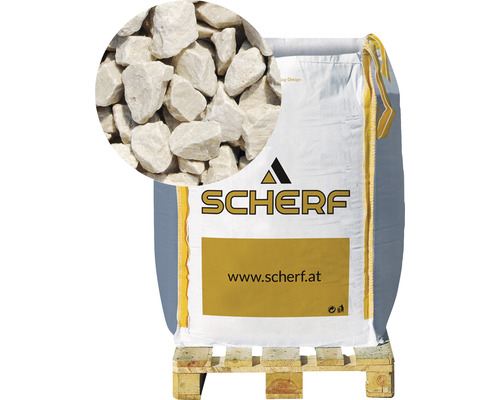 Kamenná drť mramorová 16–25 mm zámocká béžová big bag 1000 kg Vrece s ozdobným štrkom na palete, detail ozdobného štrku