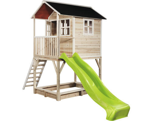 Detský domček so šmýkačkou a pieskoviskom do záhrady