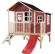 Drevený hrací domček so šmykľavkou a rebríkom