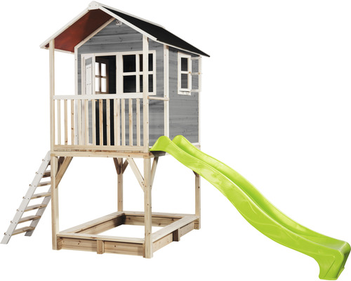 Hrací domček so šmýkačkou, rebríkom a pieskoviskom