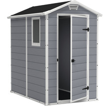 Záhradná búda s oknom a otvorenými dvojkrídlovými dverami