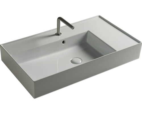 Obdĺžnikové keramické umývadlo s batériou