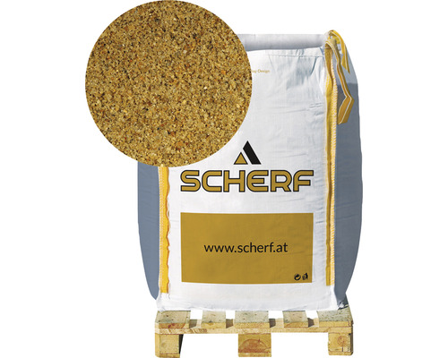 Piesok na skok ďaleký 0,06–2 mm big bag 1000 kg Vrece Scherf na palete so záberom piesku zblízka