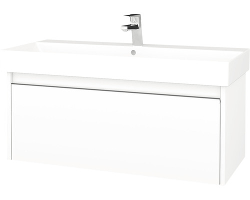 Kúpeľňová skrinka s umývadlom Drevojas Bono Glance biela matná 96x39x43 cm