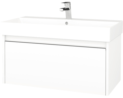 Kúpeľňová skrinka s umývadlom Dřevojas Bono 81x39 cm biela umývadlo Glance 277598