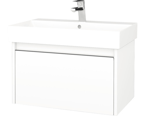 Kúpeľňová skrinka s umývadlom Dřevojas Bono 66x39 cm biela umývadlo Glance 277505