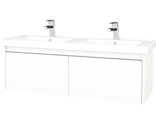 Kúpeľňová skrinka s umývadlom Drevojas Bono Harmonia biela matná 121x39x44,5 cm