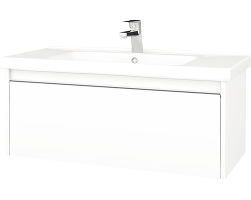 Kúpeľňová skrinka s umývadlom Dřevojas Bono 96x39 cm biela matná umývadlo Harmonia 204235