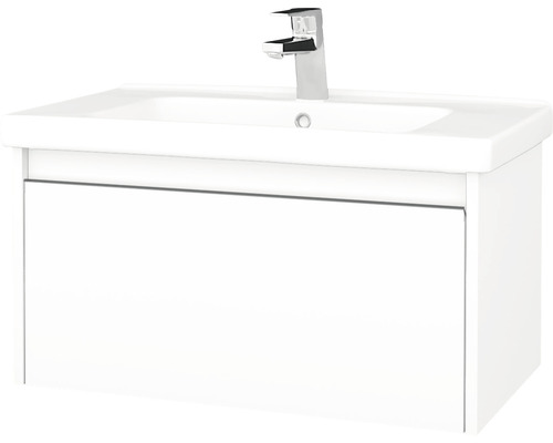 Kúpeľňová skrinka s umývadlom Drevojas Bono Harmonia biela matná 76x39x44,5 cm