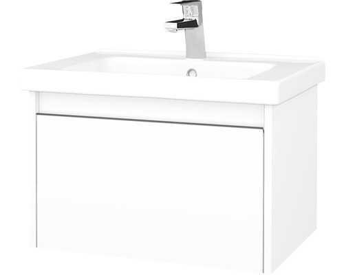 Kúpeľňová skrinka s umývadlom Dřevojas Bono 61x39 cm biela umývadlo Harmonia 204037