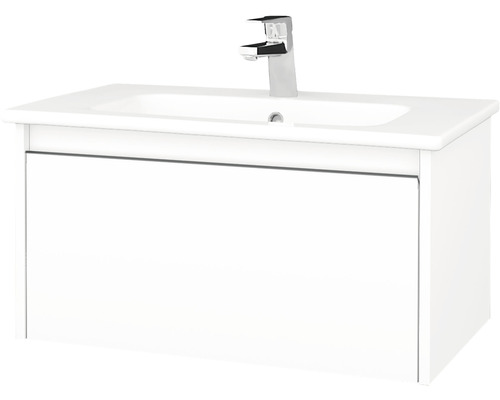 Kúpeľňová skrinka s umývadlom Dřevojas Bono 74x39 cm biela umývadlo Euphoria 203580-0