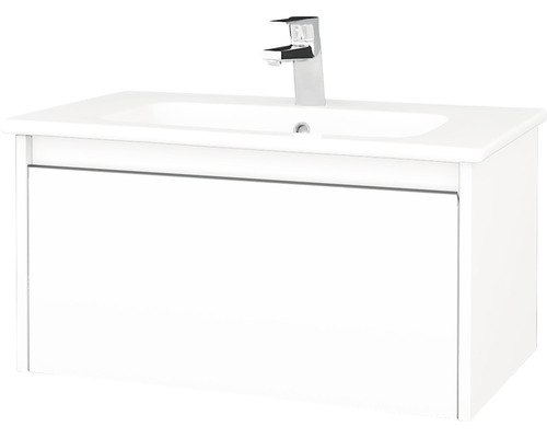 Kúpeľňová skrinka s umývadlom Dřevojas Bono 74x39 cm biela umývadlo Euphoria 203603