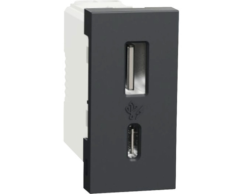 USB zásuvková vložka s USB-A a USB-C konektorom