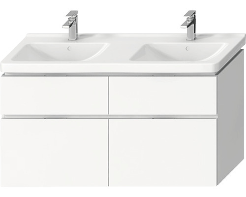 Kúpeľňová skrinka pod umývadlo Jika CUBITO biela 1280 x 467 x 683 mm H40J4274025001 Skrinka pod umývadlo s dvomi umývadlami a štyrmi zásuvkami
