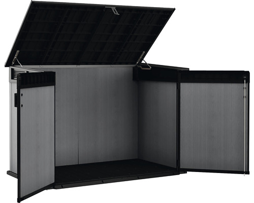 Otvorený plastový záhradný domček so sklopnou strechou