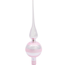 Sklenená špička na vianočný stromček s prúžkovaným vzorom